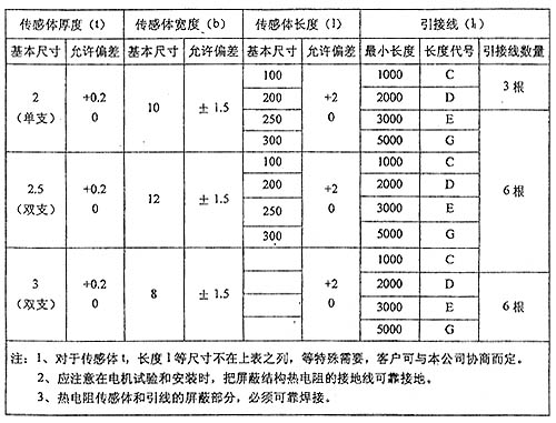 电机埋入置式热电阻